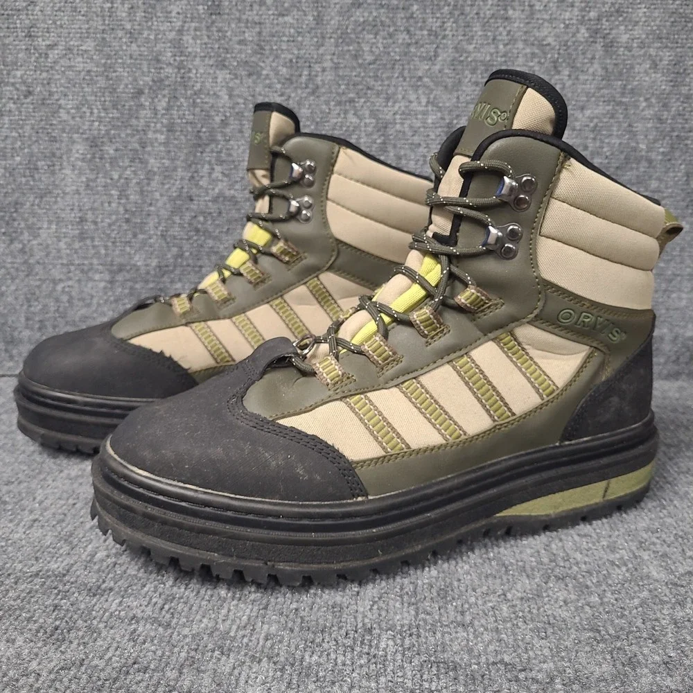 Orvis Encounter Wading Boots Mens US 12 Olive Green Vibram Sole 16FO